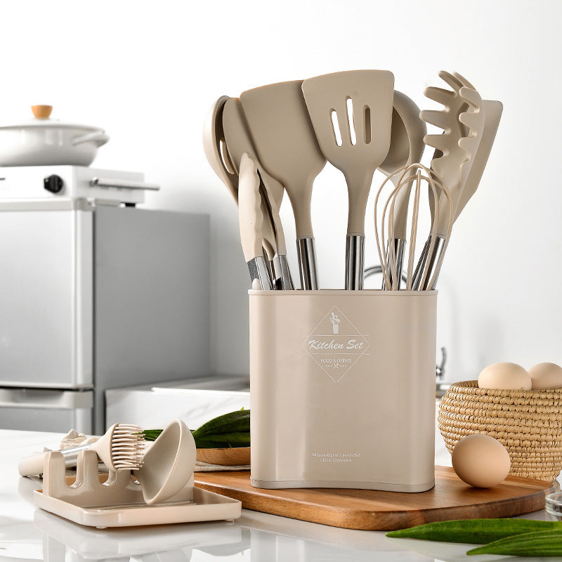 Stainless Steel Handle Silicone Cooking Tool Set