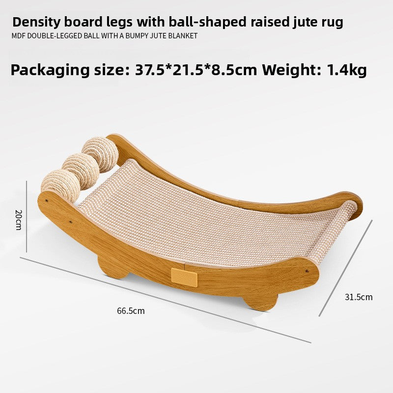 Solid Wood Sisal Cat Scratching Pad