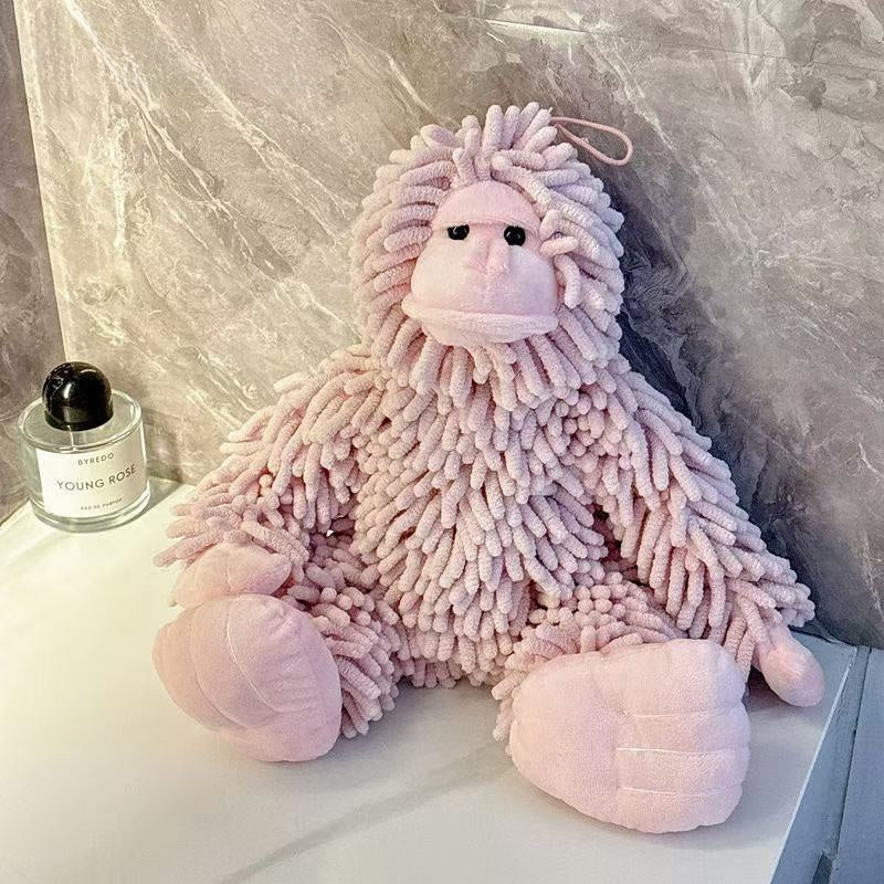 Cute 3D Chenille Doll Hand-Wiping Ball Super Absorbent Hanging Towel for Kitchen Bathroom