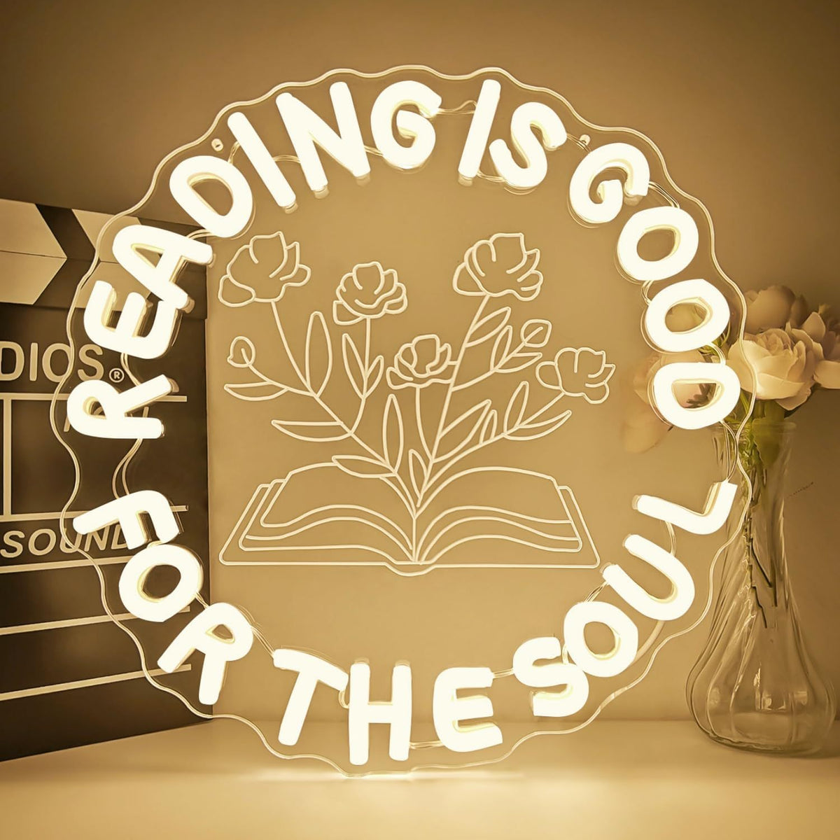 Dimmable LED Reading Neon Sign Wall Decor Light