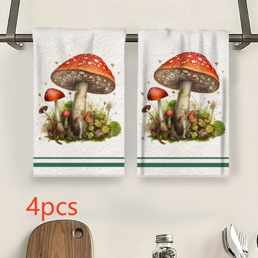 Colorful Mushroom Microfiber Kitchen Towel