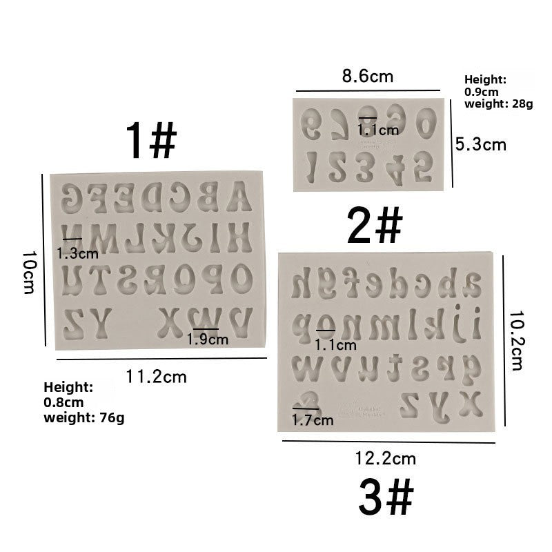 DIY Liquid Silicone Letter Number Mold for Baking Cake Chocolate Fondant Clay