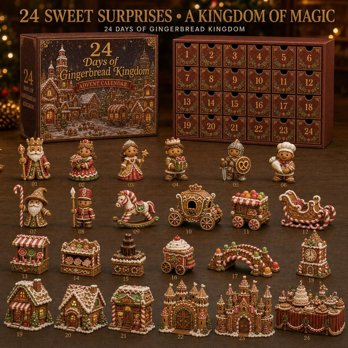 Christmas Advent Calendar Acrylic Blind Box Decoration Collectible Toy