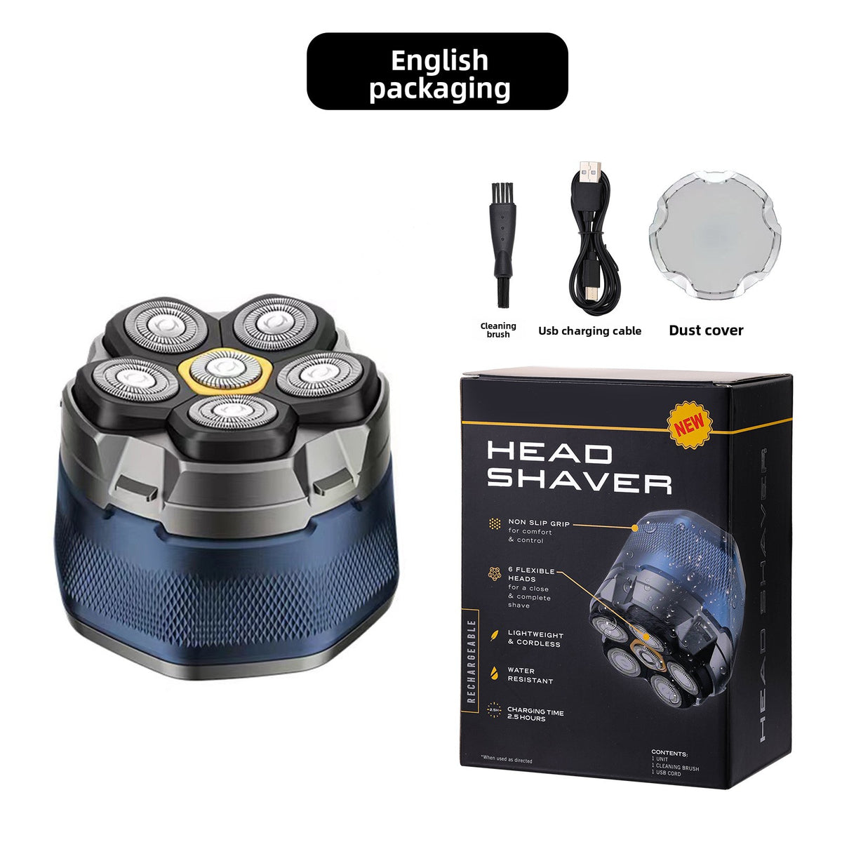 Magnetic Rotating Six-Head Electric Shaver