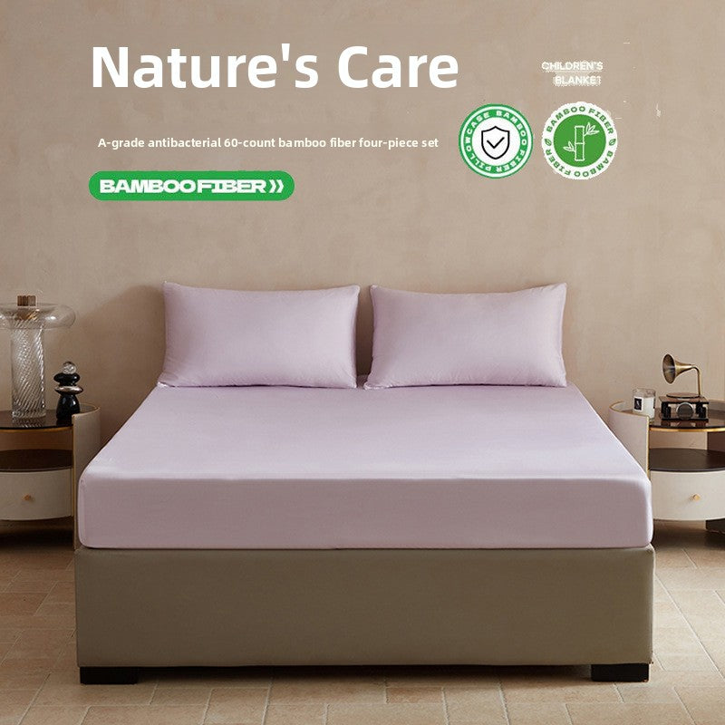 Bamboo Fiber Fitted Sheet and Duvet Cover Set