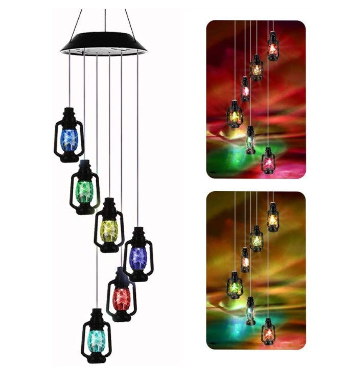 Solar butterfly wind chime lamp