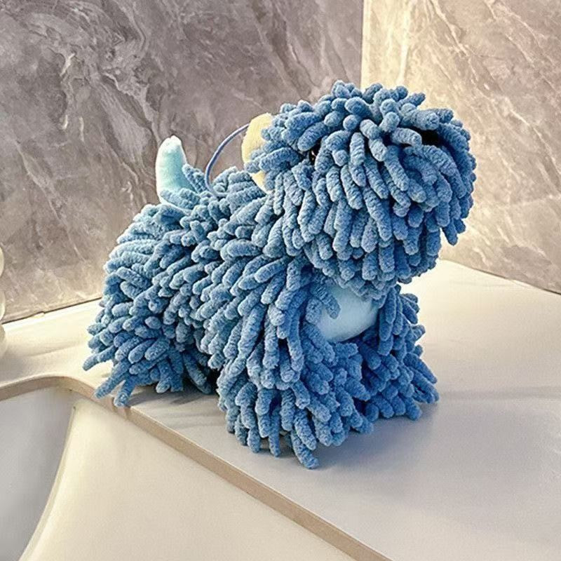 Cute 3D Chenille Doll Hand-Wiping Ball Super Absorbent Hanging Towel for Kitchen Bathroom