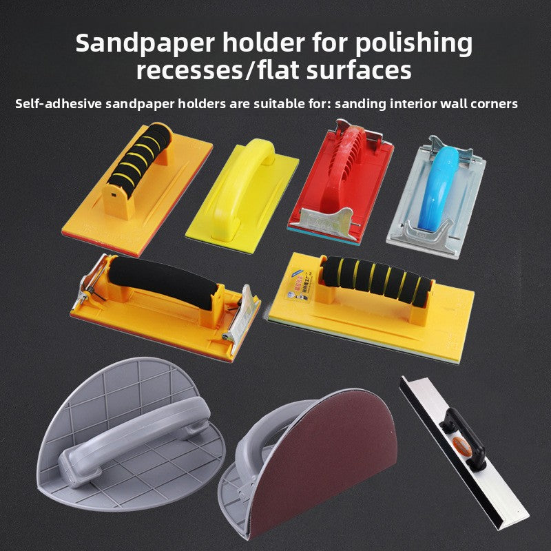 Semi-Circular Corner Sandpaper Holder with Self-Adhesive Base