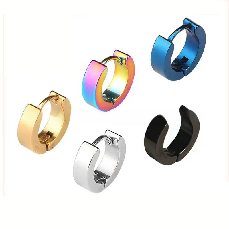 Men's Punk Style Stainless Steel Hoop Earrings