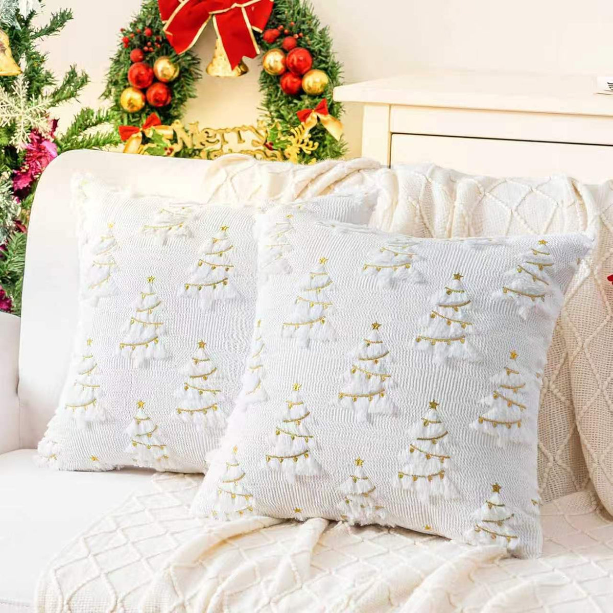 Christmas Themed Decorative Pillow Cover