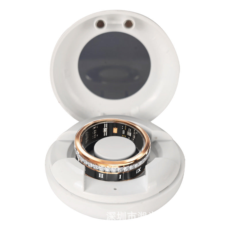 Rhinestone Smart Fitness Ring with Health Tracking