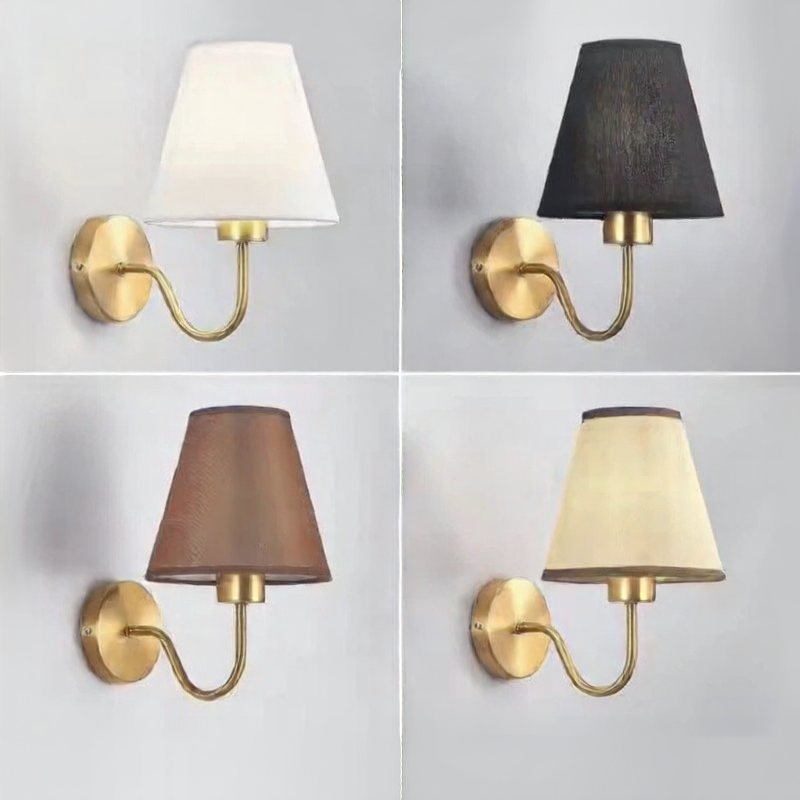 Fabric Shade Bedroom Wall Lamp with E27 Socket
