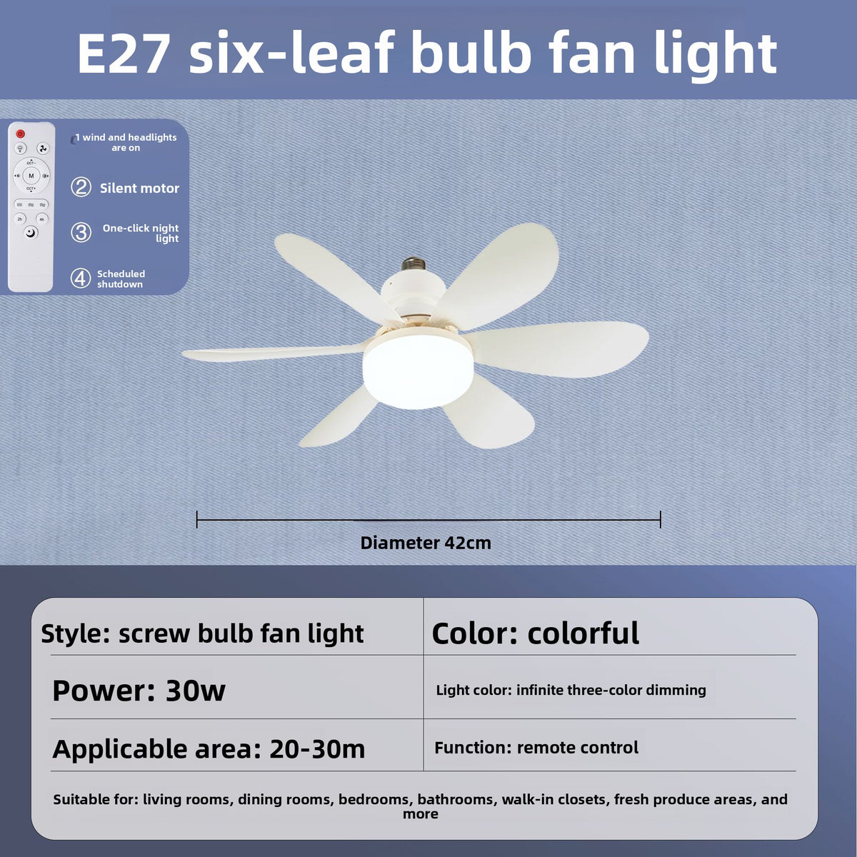 Ceiling Fan Light with LED Bulb