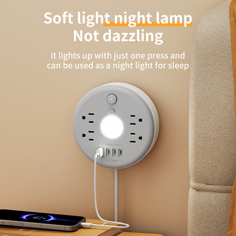 Smart multi-functional power strip night light