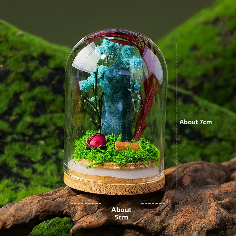 Handmade Crystal Bonsai with Glass Dome