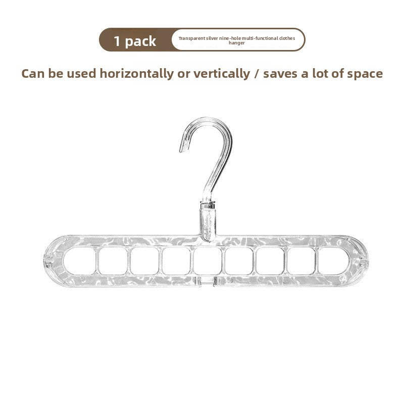 Nine-hole clothes hanger for household use