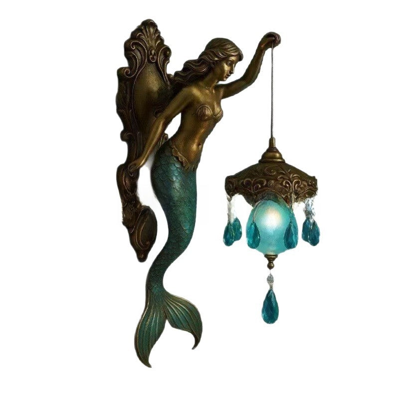 Mermaid Art Resin Wall Lamp