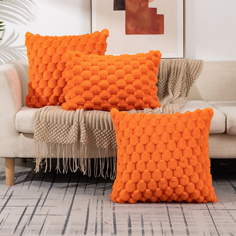 Woven Snowflake Velvet Solid Pillow Cushion Cover