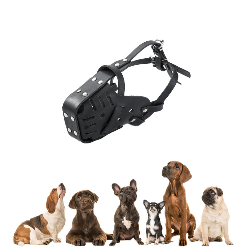 Dog Muzzle Leather Anti-Bite Anti-Barking