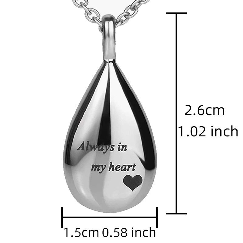 Urn Pendant for Ashes Stainless Steel Openable Perfume Bottle Necklace