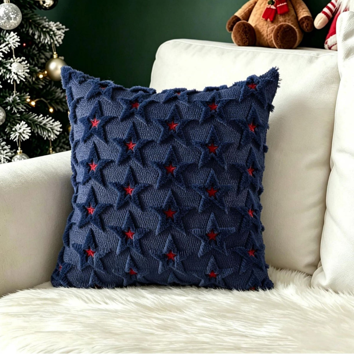 Christmas Themed Retro Cushion Cover