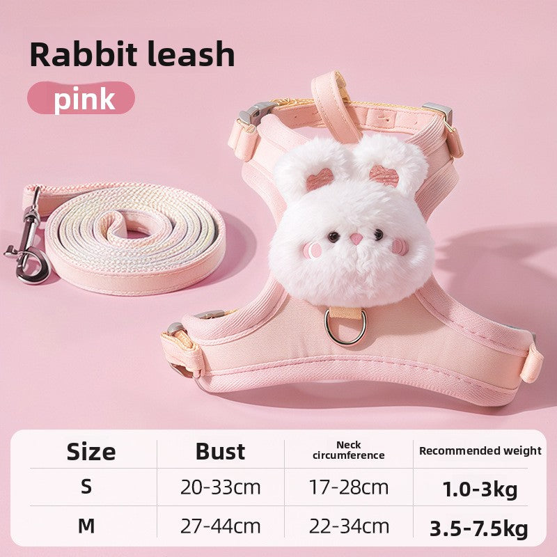 Adjustable Cat Harness Leash with Safety Chain