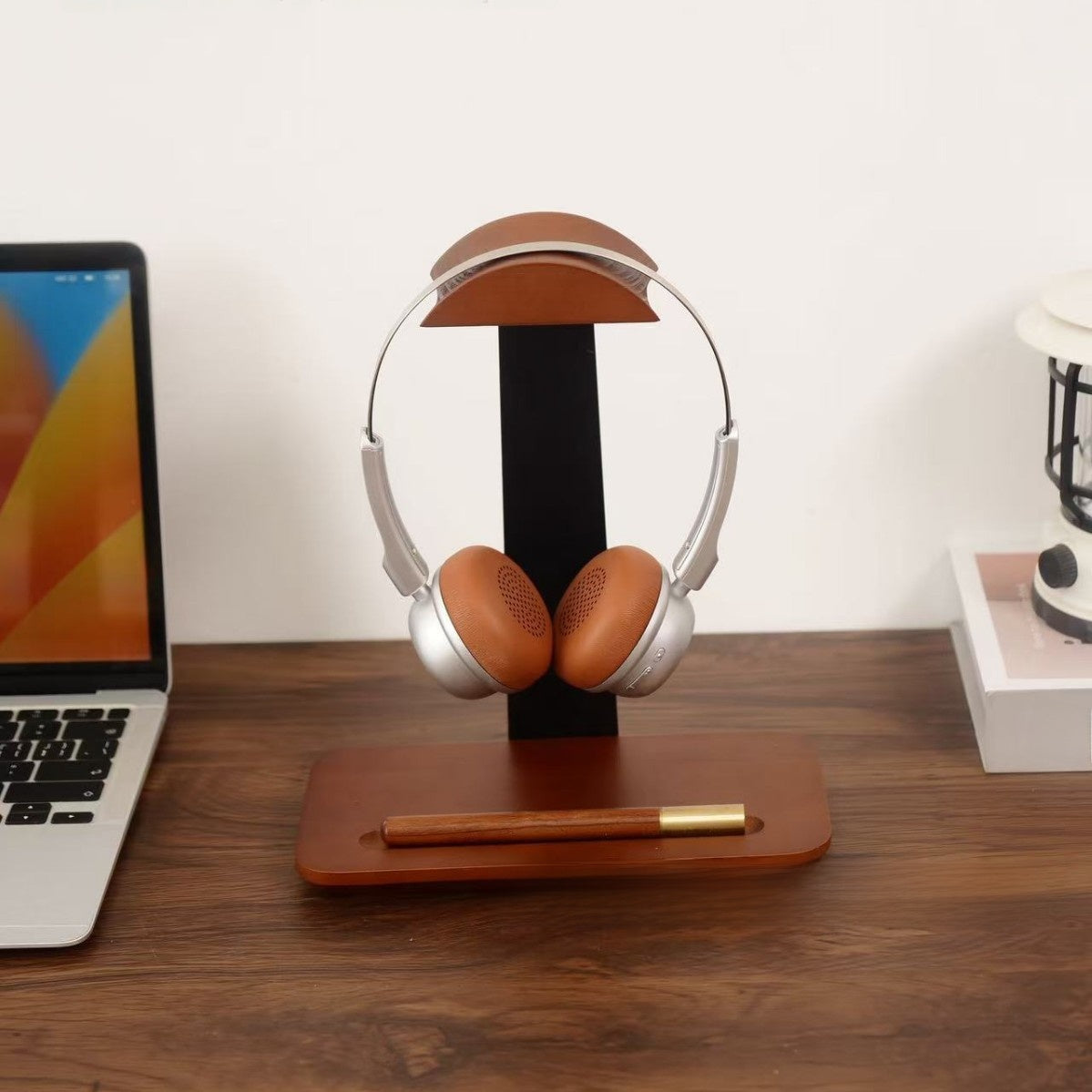 Wooden and Iron Headphone Stand