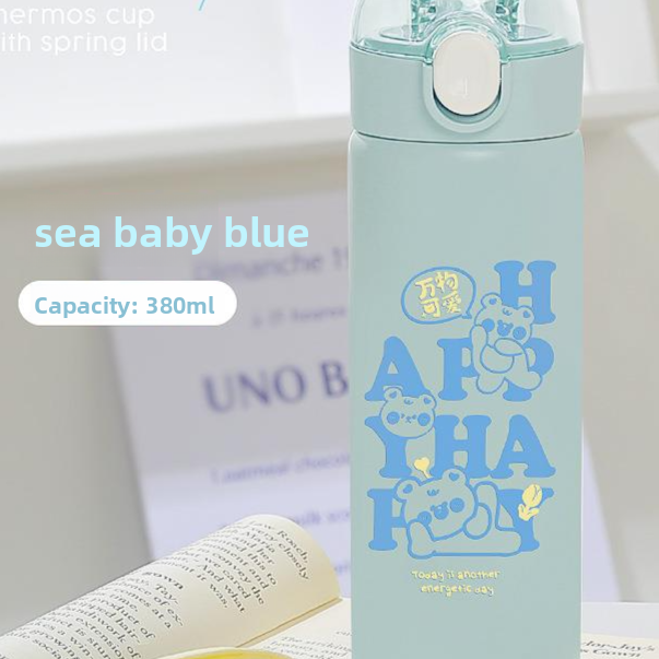 Double Straw Insulated Water Bottle