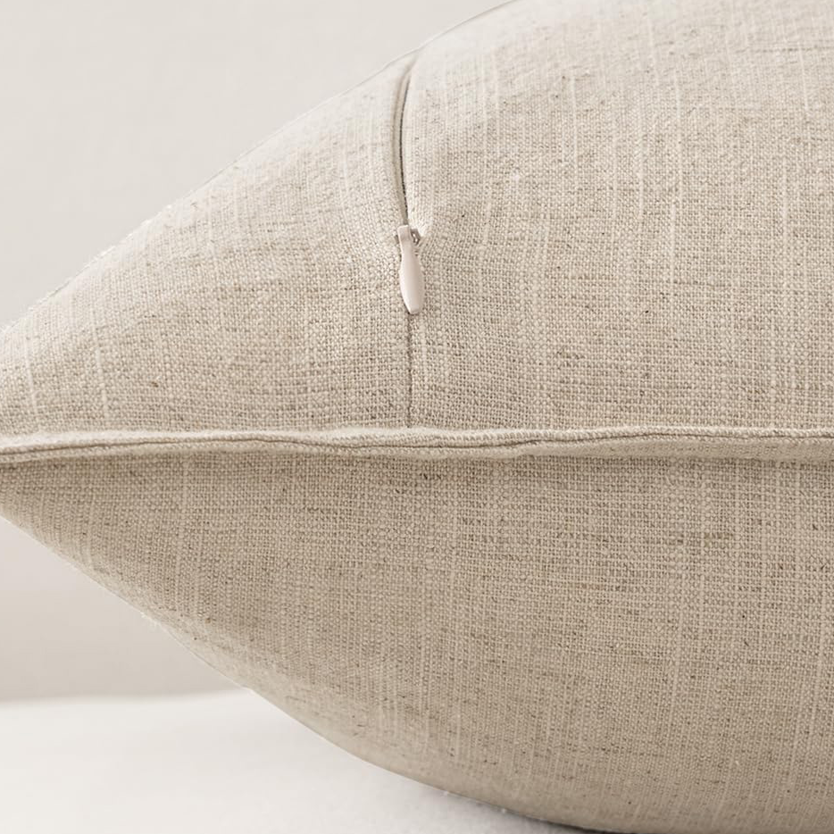 Striped linen blend throw cushion cover