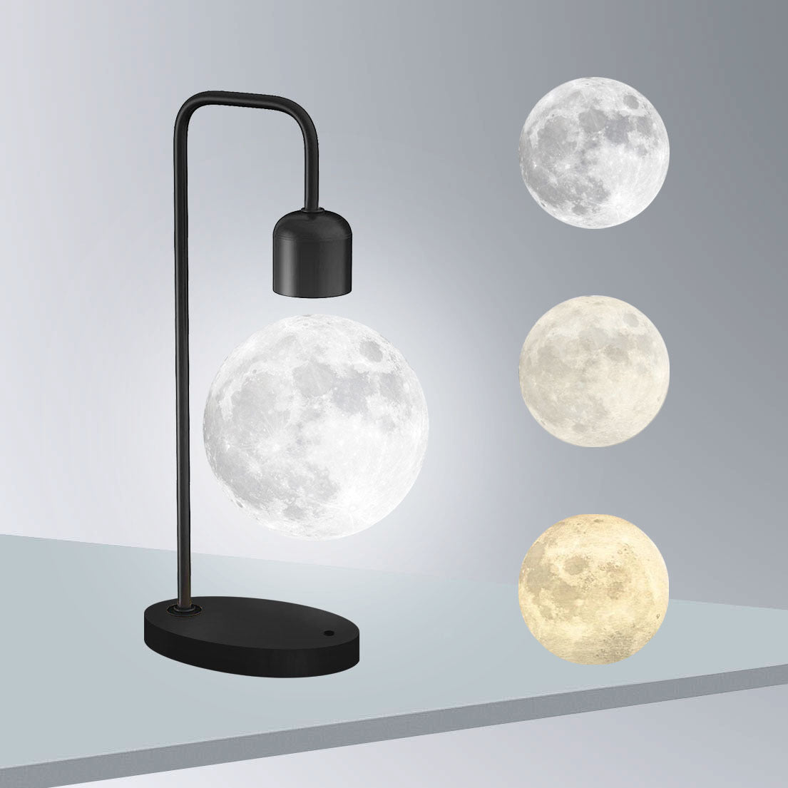 Magnetic Levitation Moon Lamp with Wireless Charging