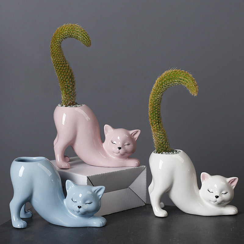 Cute Animal Tail Ceramic Succulent Pot