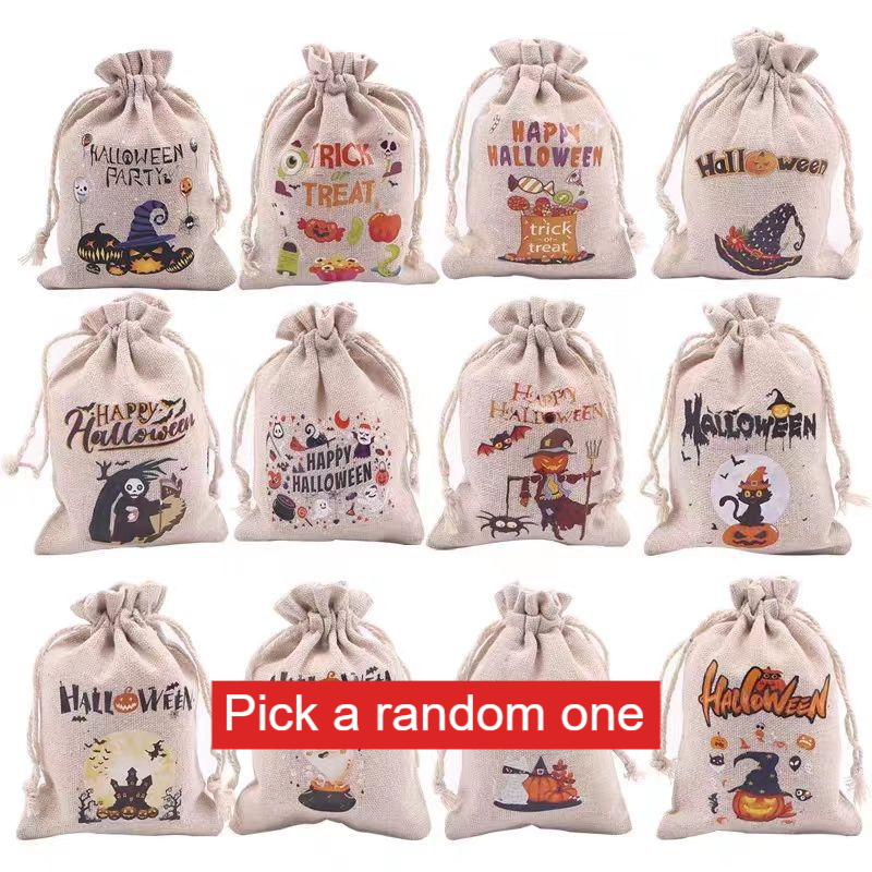 Halloween Cotton Drawstring Gift Bag