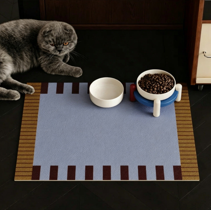 Cat and dog pet feeding placemat waterproof leather mat