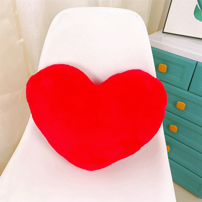 Creative heart-shaped faux rabbit fur throw pillow cushion