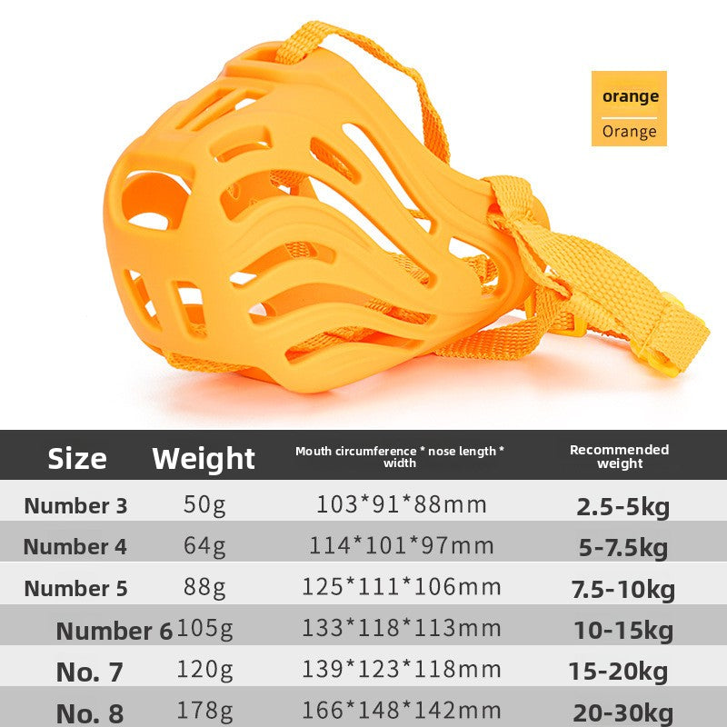 Soft Silicone Dog Muzzle Breathable Anti-Bite Pet Muzzle