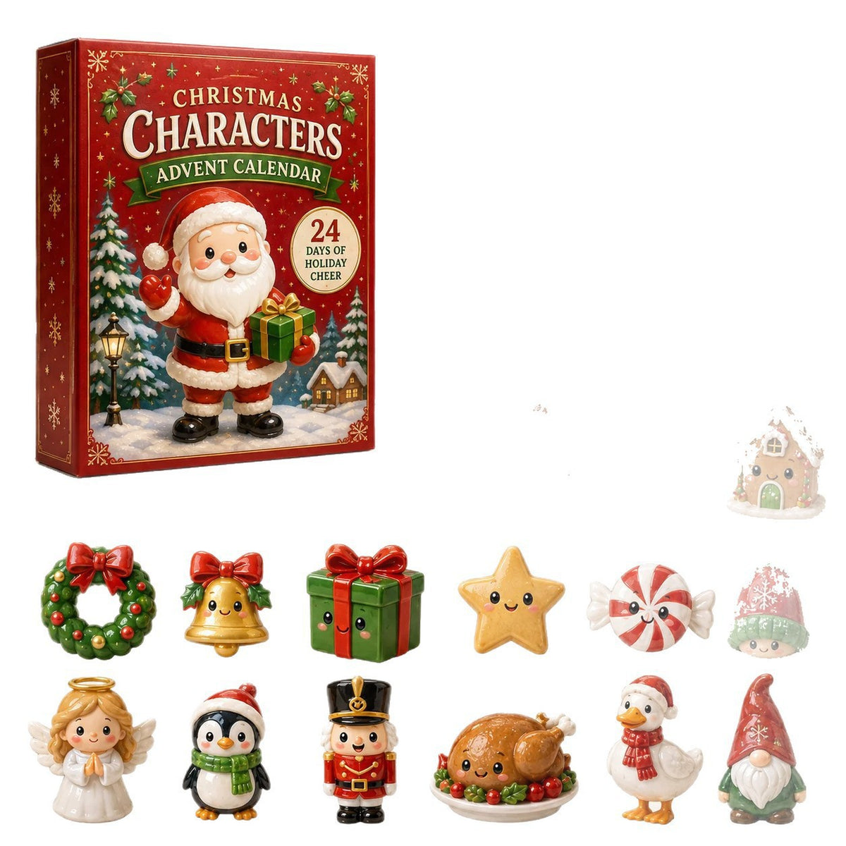 Christmas Advent Calendar Acrylic Blind Box Decoration Collectible Toy