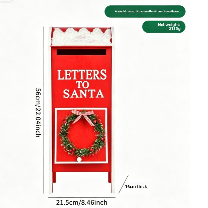 Wooden Christmas Mailbox Decoration