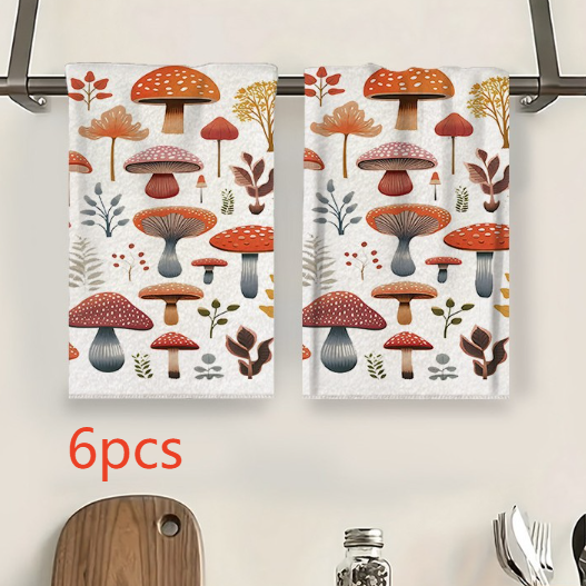 Colorful Mushroom Microfiber Kitchen Towel