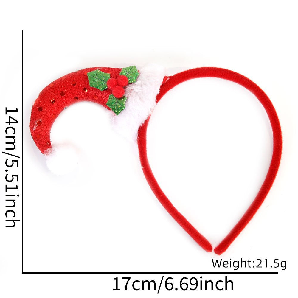 Christmas Party Headband Fun Santa Hat Reindeer Antlers Hair Accessories