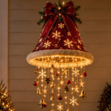 Luminous Christmas Hat Wind Chime Light for Indoor and Outdoor Holiday Decoration