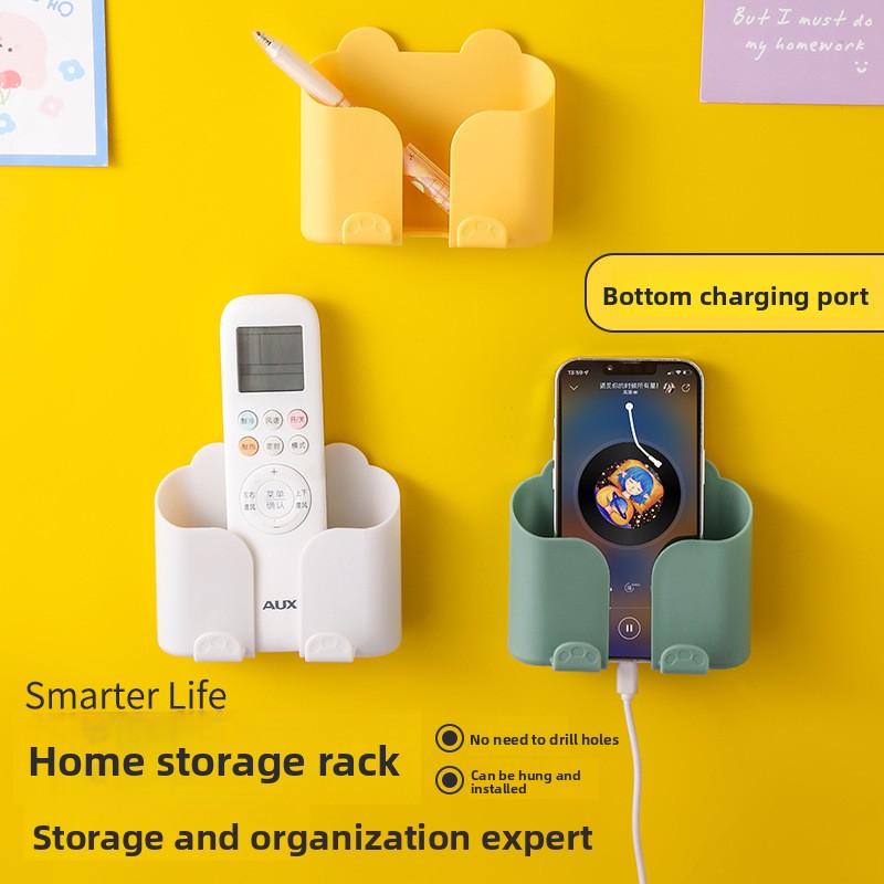 No-drill adhesive phone charging holder
