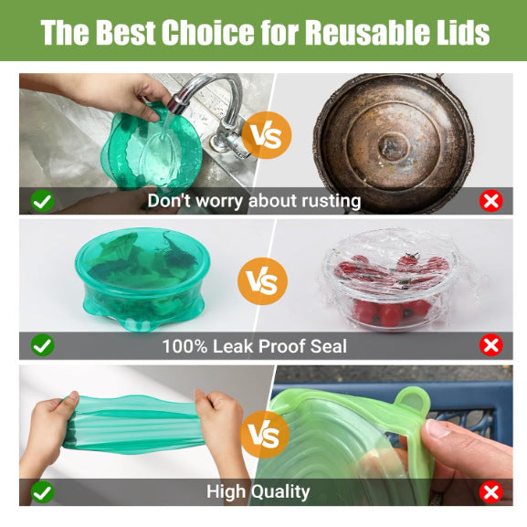 Silicone Elastic Fresh-Keeping Cup Lids