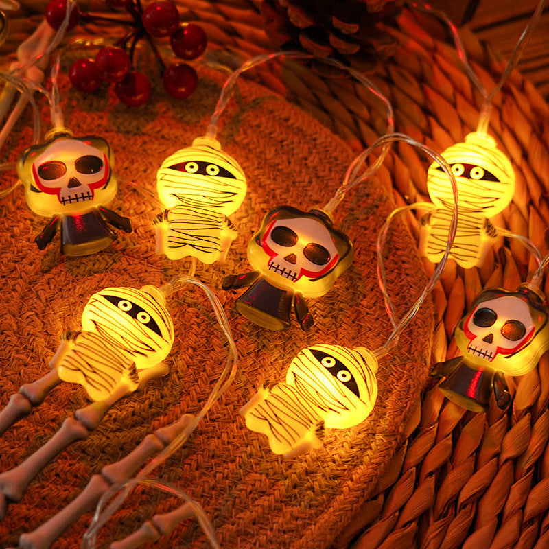 Halloween LED Light String with Pumpkin and Ghost for Outdoor Holiday Decoration