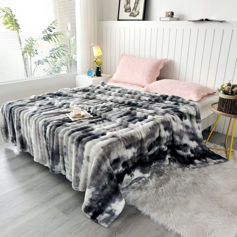 Marble Print Fleece Throw Blanket