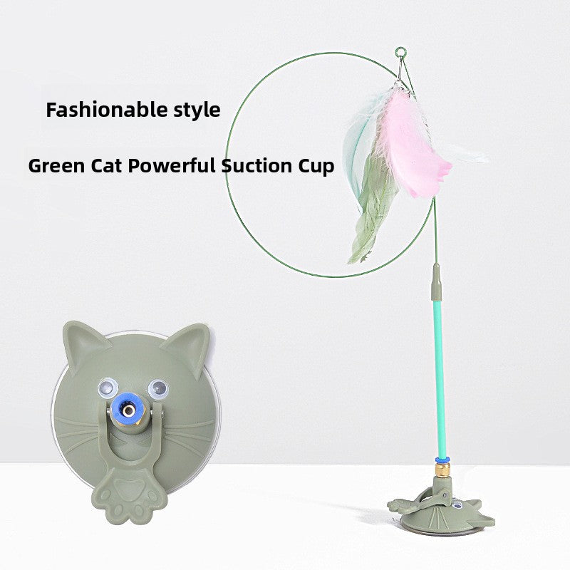 Interactive Cat Teaser Stick with Feather Head