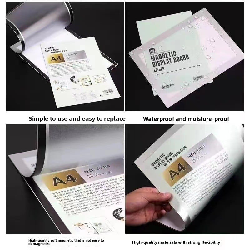 Soft Magnetic Display Sticker for A4/A3 Documents, No-Drill Wall Mount