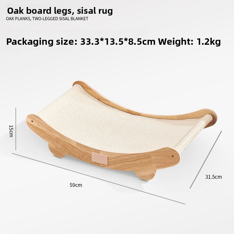 Solid Wood Sisal Cat Scratching Pad