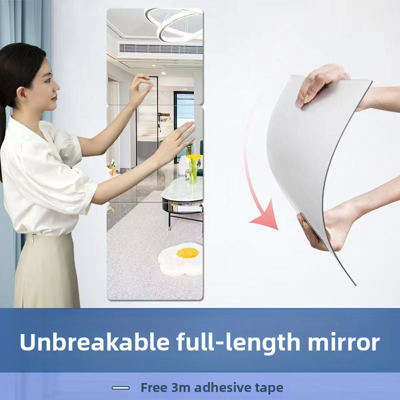 Self-Adhesive Acrylic Mirror Wall Sticker with Decorative Patterns