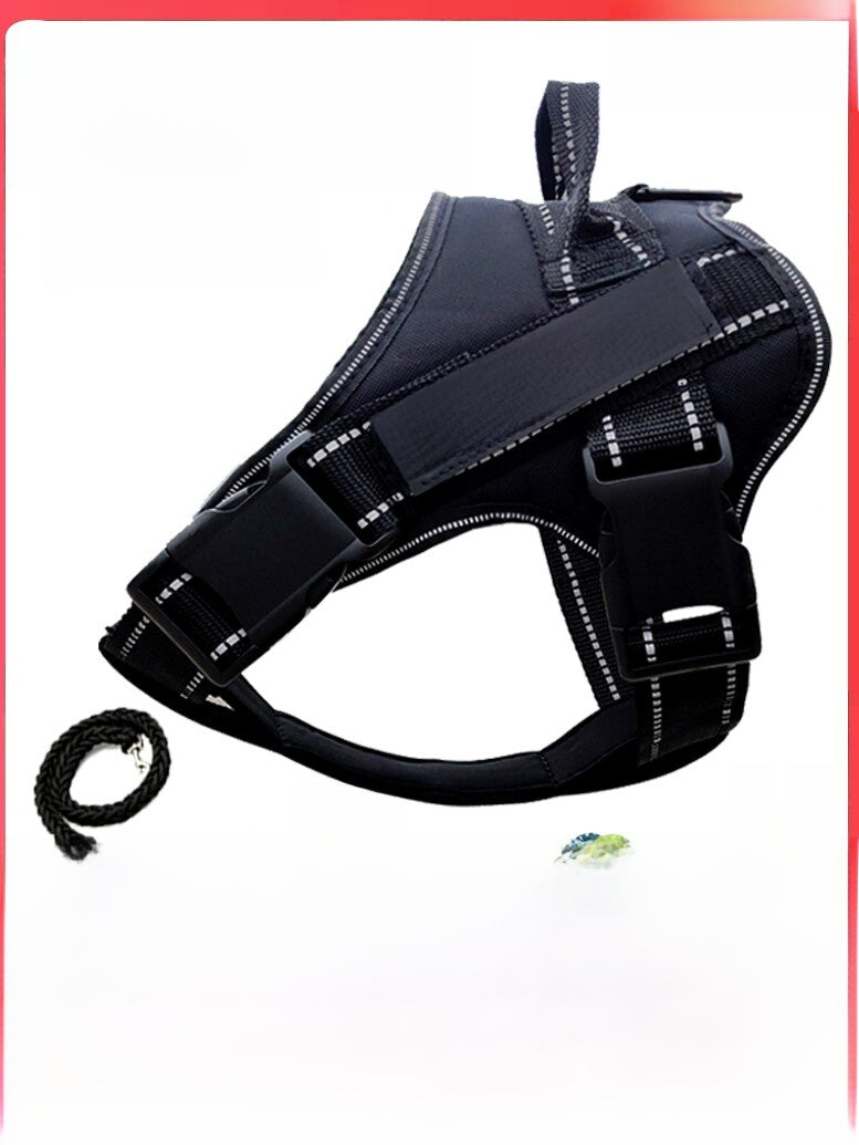 Dog walking vest-style chest harness