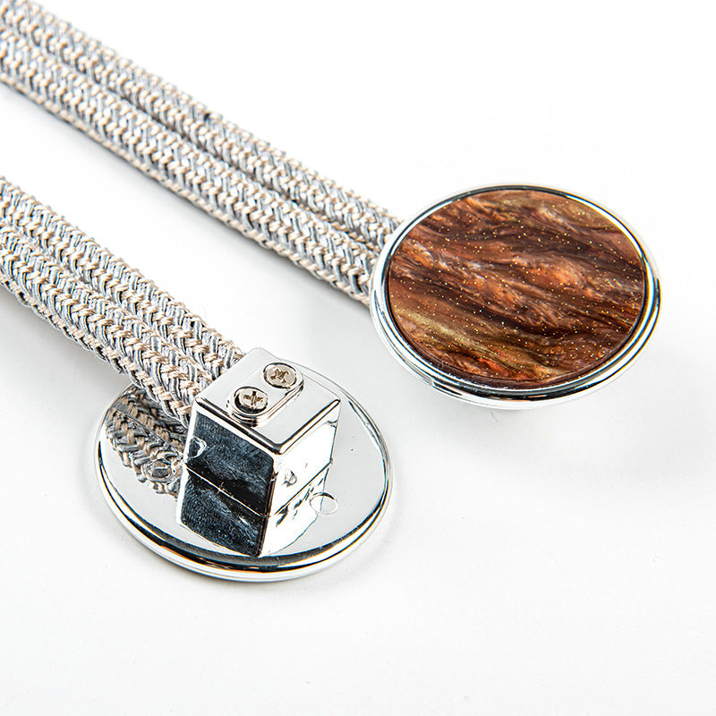 Curtain Tiebacks Mirrored Marble Pattern No-Drill Binding Straps